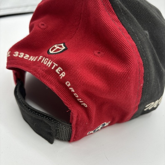 Tuskegee Airmen "Red Tails" P-51 Mustang Baseball Hat Black Aviators Red Canoe - Picture 7 of 12